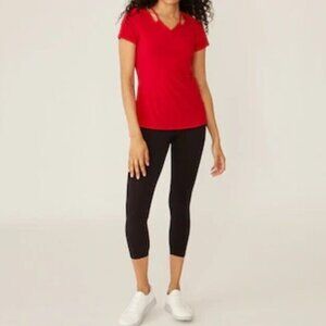 New Marallis Black Cropped Leggings Size Large bin 1F